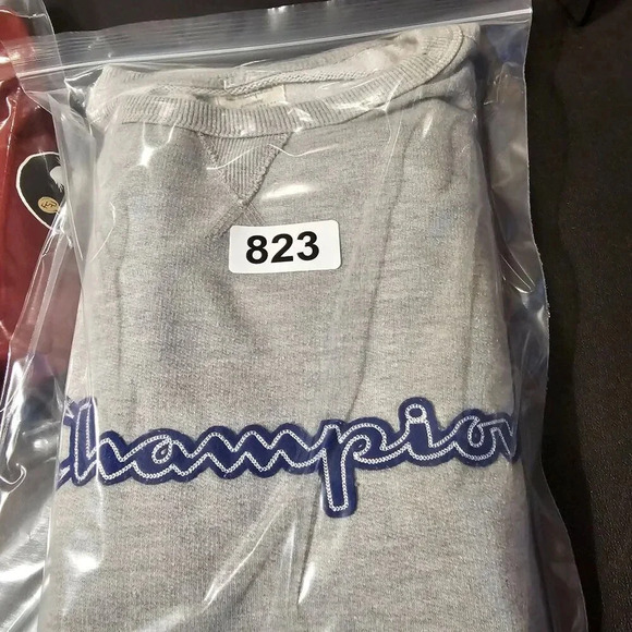 Vtg Champion Authentic Athletic Apparel Gray Embroidered Front Logo Sweatshirt - Picture 9 of 9